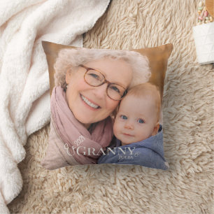 Cojín Decorativo Año de establecimiento de la foto de la abuela mod