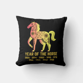 Cojín Decorativo Año De Gradiente De Oro Del Negro De Zodiaco De Ca