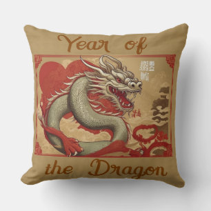 Cojín Decorativo Año de la camiseta del dragón