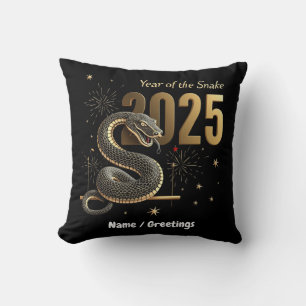 Cojín Decorativo Año de la serpiente 2025 Personalizable zodiaco ch