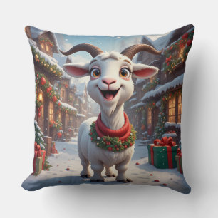 Cojín Decorativo 🎄 Año del Cabrito 2027 Idea de Regalo de Navidad 