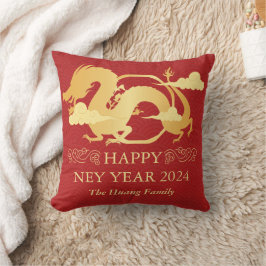 Cojín Decorativo Año Nuevo Chino 2024, Año Del Rojo Dragón