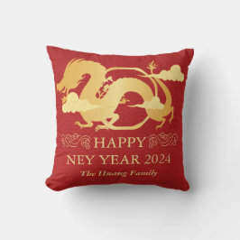 Cojín Decorativo Año Nuevo Chino 2024, Año Del Rojo Dragón
