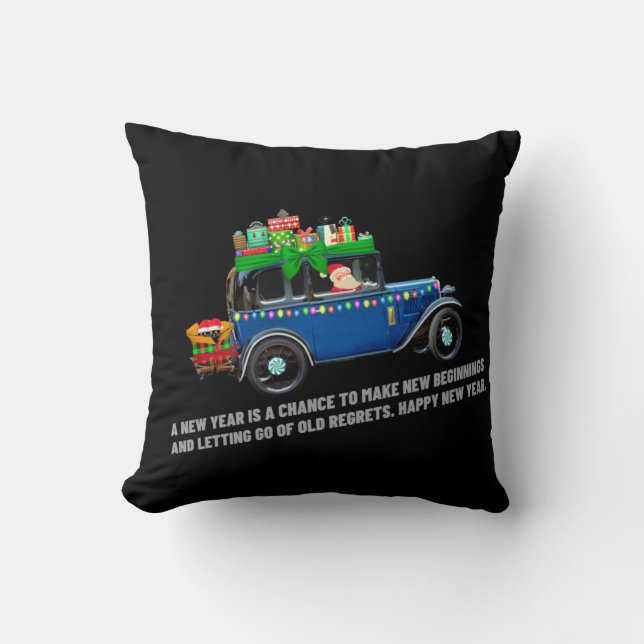 Cojín Decorativo año nuevo feliz (Anverso)