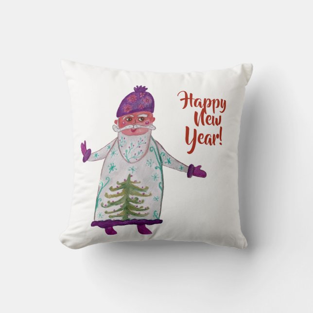 Cojín Decorativo Año Nuevo personalizado, Santa Claus Cushion (Anverso)
