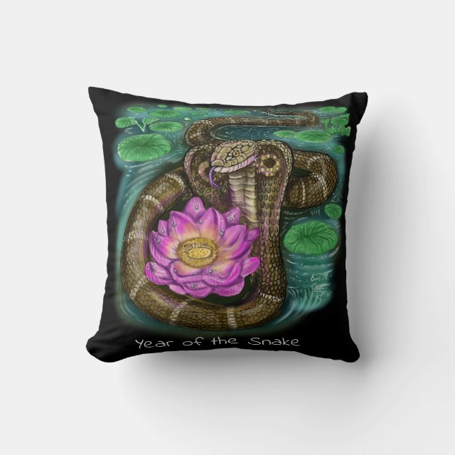 Cojín Decorativo Año zodiaco chino de la serpiente (Anverso)