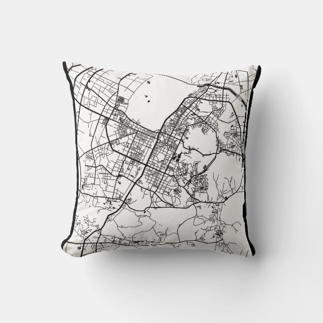 Cojín Decorativo Anshan China City Map (Anverso)