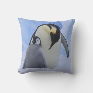 Cojín Decorativo Antártida. Pingüinos emperador y cría