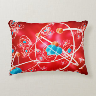 Cojín Decorativo Antecedentes de átomo abstracto, Modelo de química