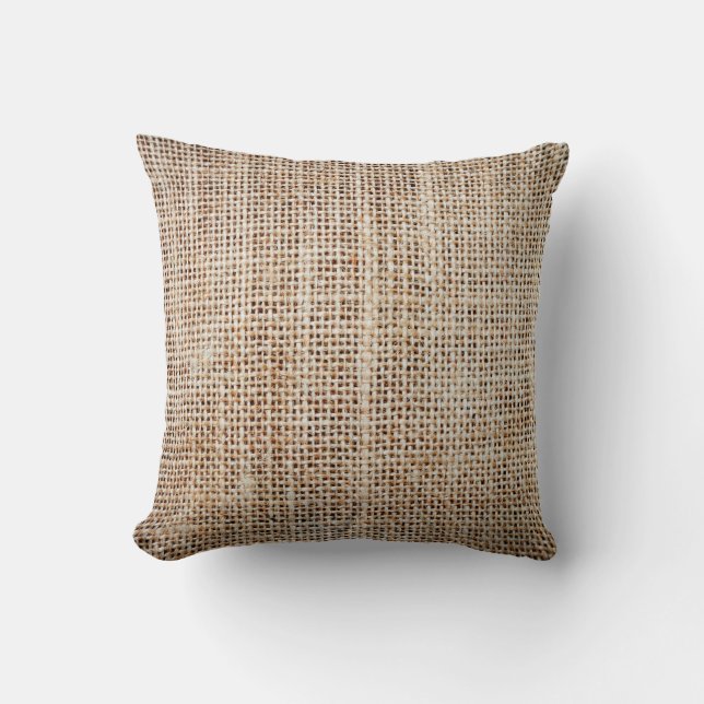 Cojín Decorativo Antecedentes de burlap hessian  (Anverso)