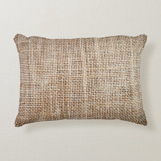 Cojín Decorativo Antecedentes de burlap hessian  (Anverso)