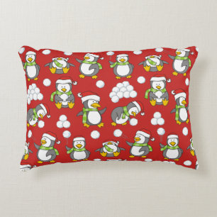 Cojín Decorativo Antecedentes de pingüinos navidades