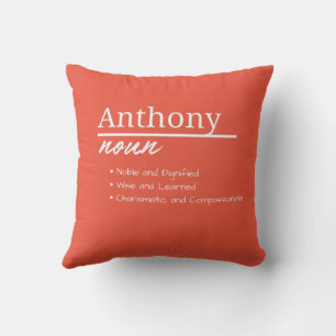 Cojín Decorativo Anthony, definición de nombre personalizado del ni