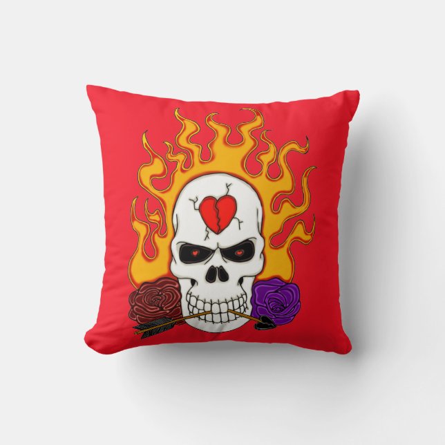 Cojín Decorativo Anti Valentine Skull (Anverso)