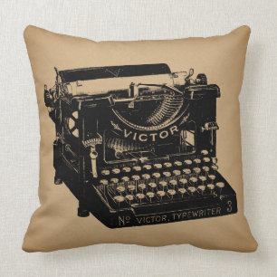 Cojín Decorativo Antigua máquina de escribir antigua máquina de e