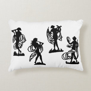 Cojín Decorativo antiguas siluetas griegas de la huella de las musa