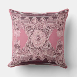 Cojín Decorativo Antigüedades y tribales en arte rosa de IA