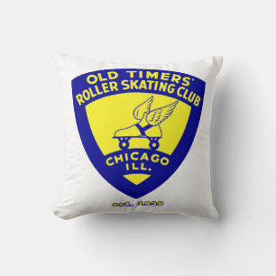 Cojín Decorativo Antiguo Club de Patinaje Artístico Roller de Chica