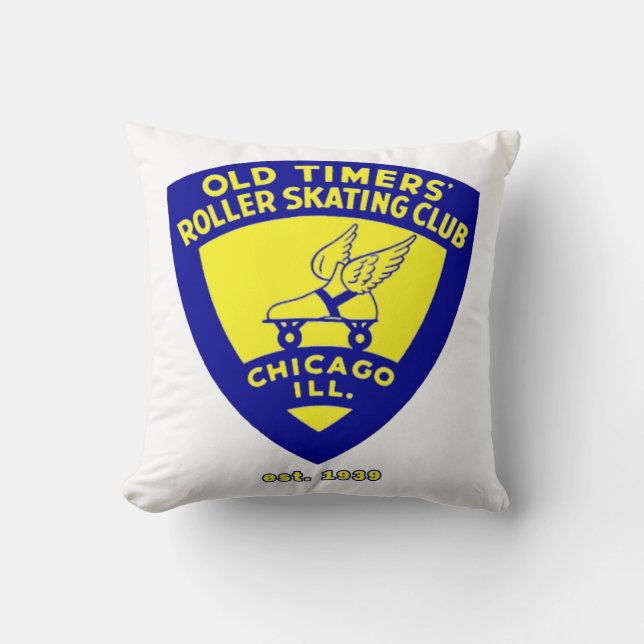 Cojín Decorativo Antiguo Club de Patinaje Artístico Roller de Chica (Anverso)