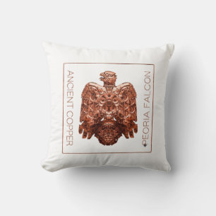 Cojín Decorativo Antiguo Halcón de Peoria de Cobre Restaurado