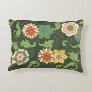 Cojín Decorativo Antiguo patrón chino de cloisonné: jade verde