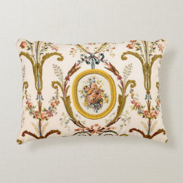 Cojín Decorativo Antiguo Rococo Floral Gold Cream Elegante