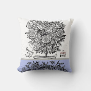 Cojín Decorativo Antiguo Rosebush - Tu elección del periwinkle de t