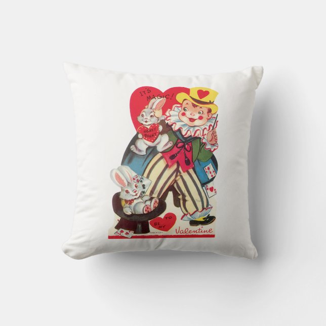 Cojín Decorativo Antiguo San Valentín con conejos (Anverso)