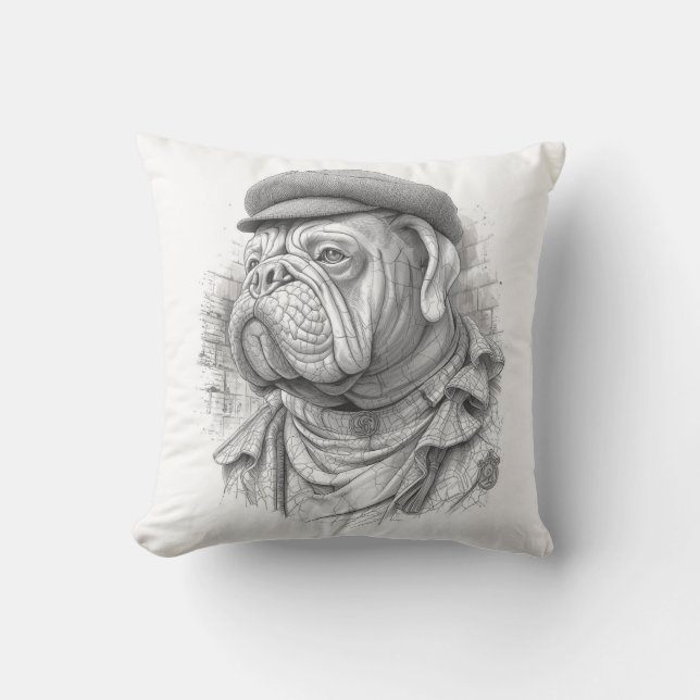 Cojín Decorativo Antique Marble Bulldog Minister Guest Towel (Anverso)