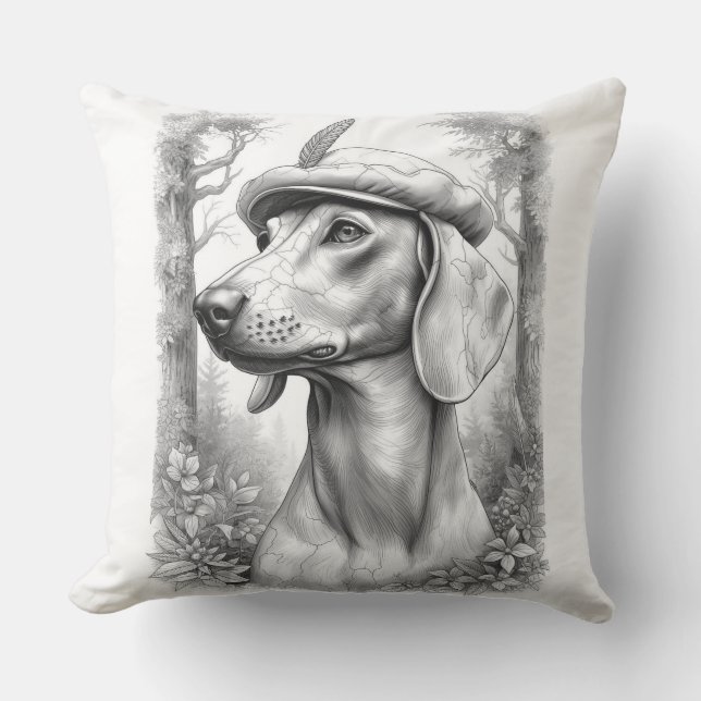 Cojín Decorativo Antique Marble Dachshund Statue Decor Pillow (Anverso)