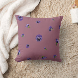Cojín Decorativo Antique Mauve Purple Japanese Pansy Floral Pattern