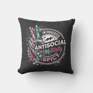 Cojín Decorativo Antisocial introvertido y mentalmente sazonado
