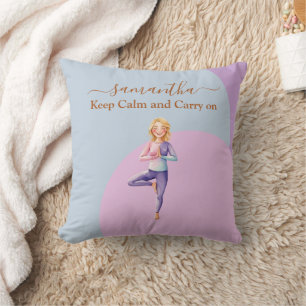 COJÍN DECORATIVO ANTISTRESS KEEP CALM & CARRY ON YOGA RELAX