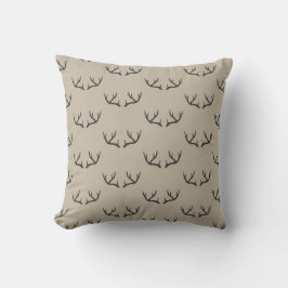 Cojín Decorativo Antlers modernos de negro y taupe con estampado