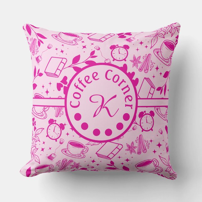 Cojín Decorativo antojo de café moderno de mediados de siglo (Anverso)