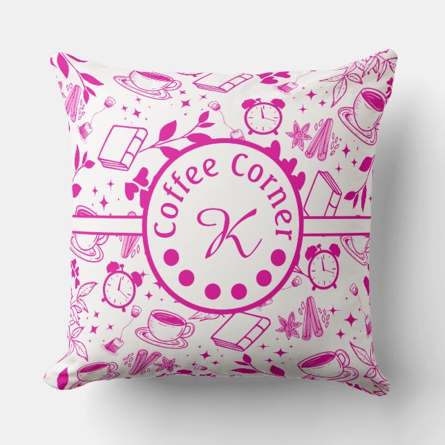 Cojín Decorativo antojo de café moderno de mediados de siglo (Anverso)