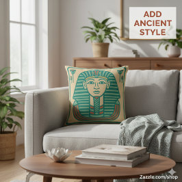 Cojín Decorativo Anubis Sagrado y Arte Egipcio Papiro