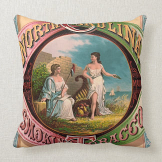 Cojín Decorativo Anuncio 1879 del tabaco de Carolina del Norte