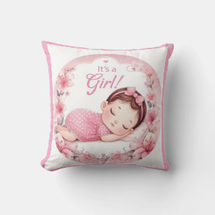 Cojín Decorativo Anuncio de Bebé Niña Linda