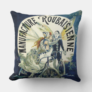 Cojín Decorativo Anuncio de bicicleta francesa vintage