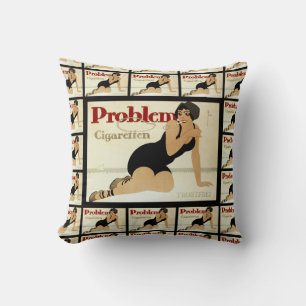 Cojín Decorativo Anuncio de cigarrillo problemático