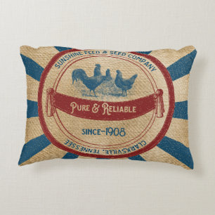 Cojín Decorativo Anuncio de los pollos de la alimentación de la so
