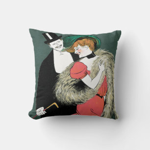Cojín Decorativo Anuncio de moda de estilo Art Nouveau italiano