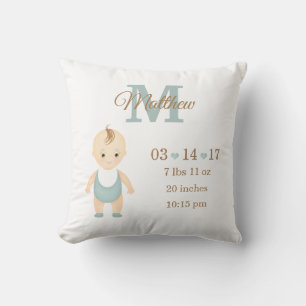 Cojín Decorativo Anuncio de nacimiento de Baby Boy