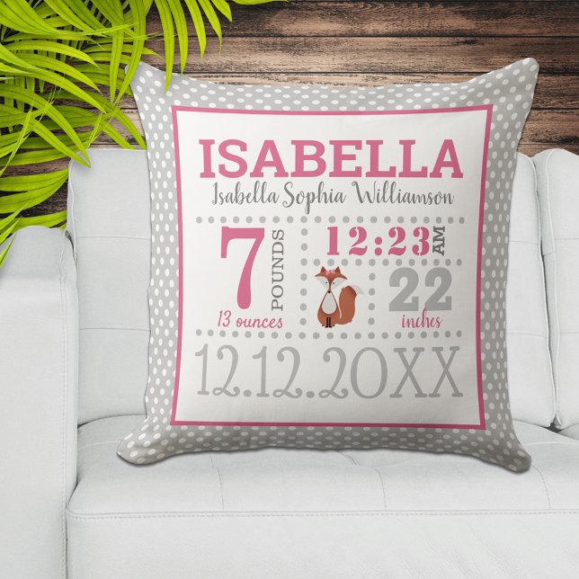 Cojín Decorativo Anuncio de nacimiento de bebé (Subido por el creador)