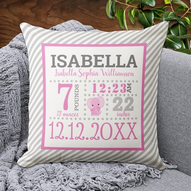 Cojín Decorativo Anuncio de nacimiento de bebé (Subido por el creador)