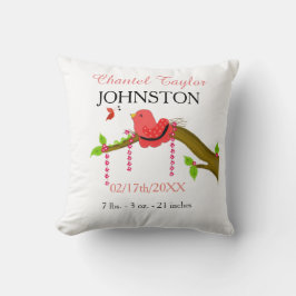 Cojín Decorativo Anuncio de nacimiento de bebé bebé