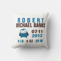 Anuncio de nacimiento de búho azul lindo