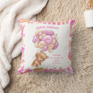 Cojín Decorativo Anuncio de nacimiento de niña