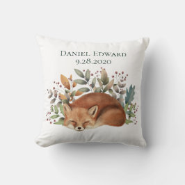 Cojín Decorativo Anuncio de nacimiento de Woodland Fox